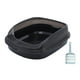 thumbnail image 4 of Caja de arena para gatos, arenero para gatitos, orinal abierto, suministros grandes para mascotas, arenero para gatos negro medio, 4 of 9