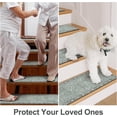 thumbnail image 4 of Light Green Stair Treads Non Slip 15PCS 8"x30" Carpet Stair Treads for Wooden Steps, Rubber Backing Stair Runner Washable Safety Carpet for Stairs, Indoor Staircase Step Treads, 4 of 7