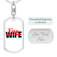 thumbnail image 2 of Fire Wife Stainless Steel or 18k Gold Premium Swivel Dog Tag Keychain, 2 of 10