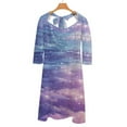 thumbnail image 6 of Starry Night Sky Reflection Women's Fall Dresses Casual Loose Flowy Swing Shift Dress, 6 of 9