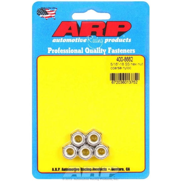 Arp S/S Hex Nyloc Nuts 5/16-18 (5)