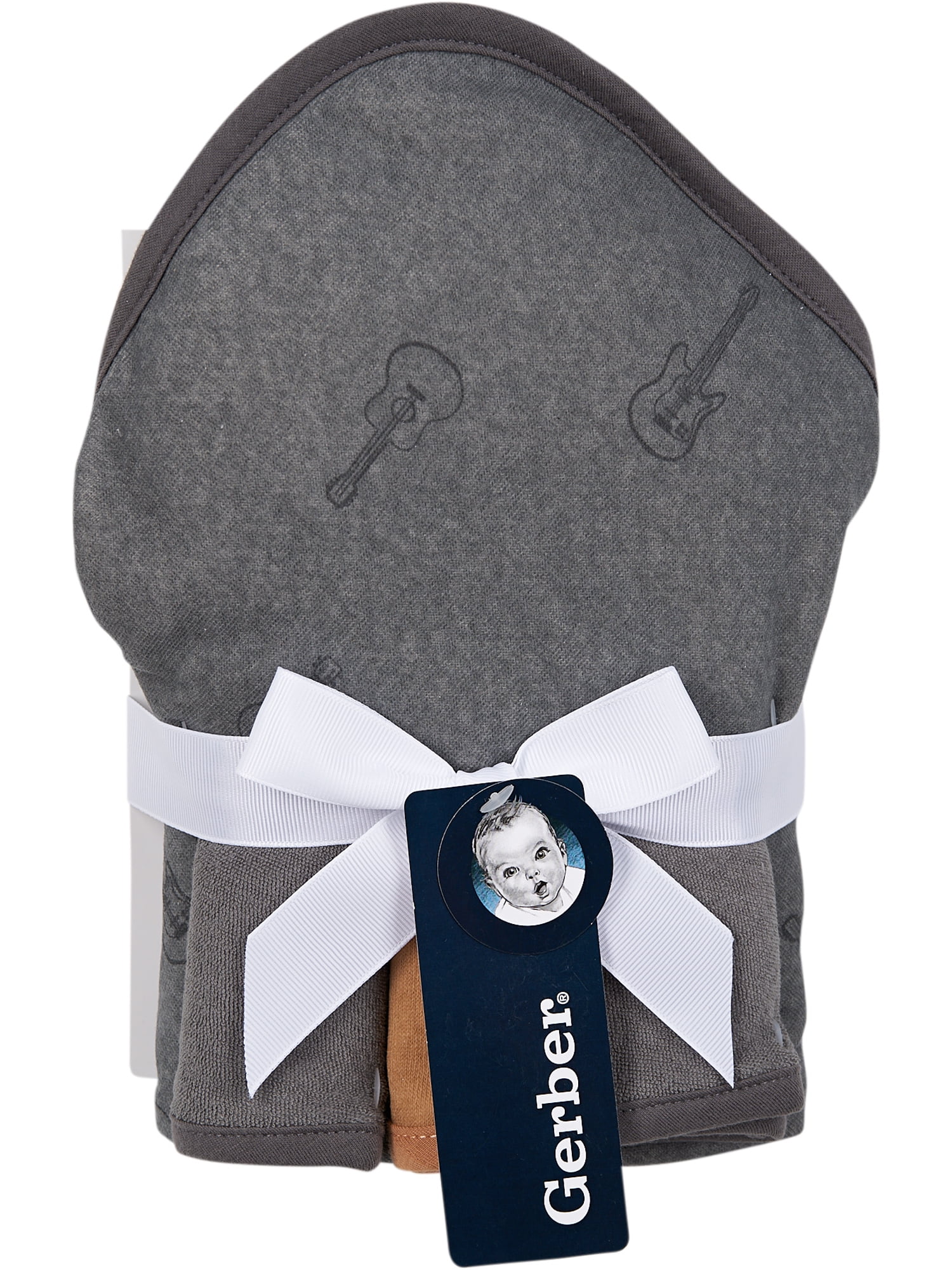 Gerber Baby Boy Hooded Towel and Washcloths Set, 4-Piece, One Size