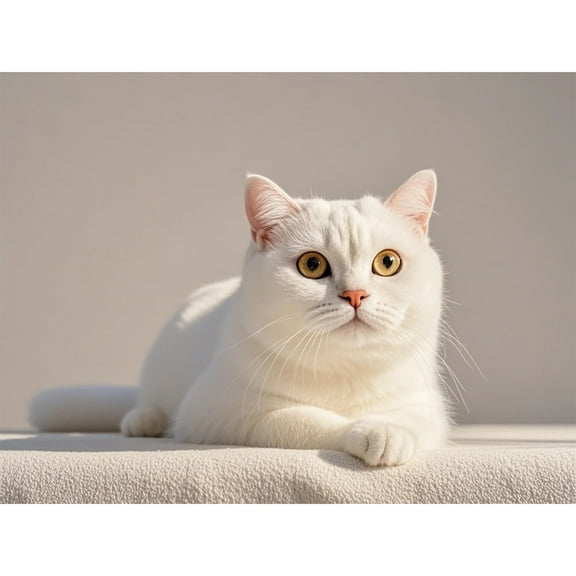 White British Shorthair Cat Kitten Diamond Art 5D Diamond Painting DIY Kits Full Round Drill Beads by Number Stitch Embroidery Arts and Crafts for Living Room Home Wall Decor 12x16 inch / 30x40cm