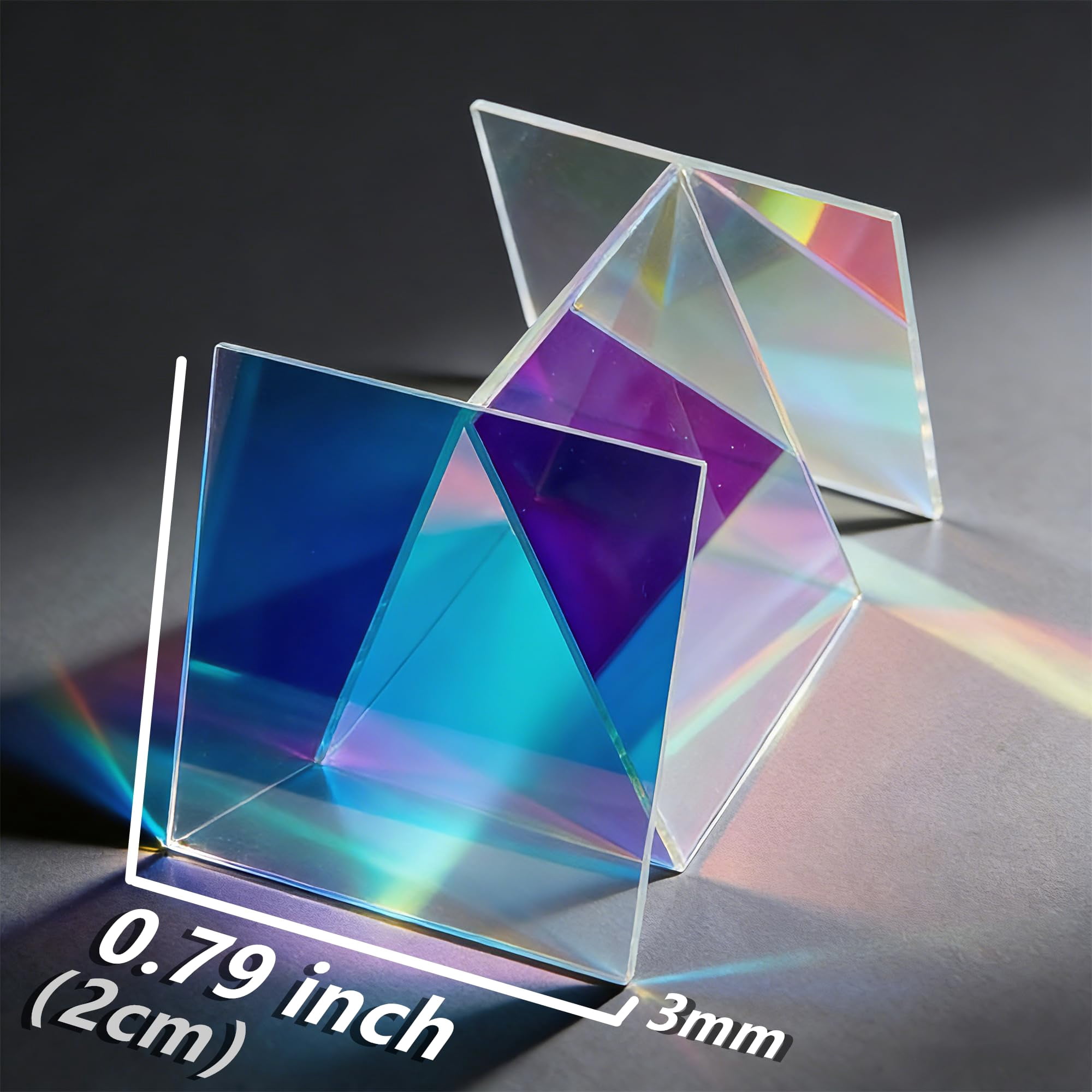 100pcs Mini Holographic Acrylic Blocks, 3/4" x 3/4" Iridescent Plexiglass Sheets for DIY Crafts, Rainbow Acrylic Tiles for Art Deco & Shadow Projects