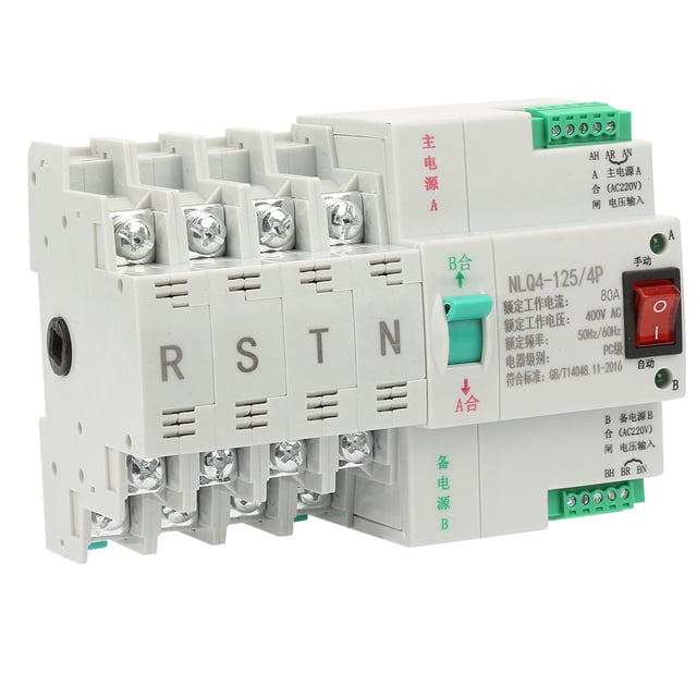 Interruptor de transferencia automática de doble potencia CA 400 V 4P 63/80/100 A (80 A)