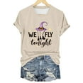 thumbnail image 4 of Clearance! HCURIBAD Shirts for Women, Women's Casual Letter Printed Round Neck Short Sleeve Top Halloween Witch T Shirt, Womens Graphic Tees, Halloween Shirts for Women 1PC T-Shirt Beige M, 4 of 4