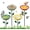 4PCS Herbacin, variant on 4 count Flower Bird Baths for Outdoors, 5.9" Metal Hummingbird Bath with Adjustable Stake, Colorful Garden Birdbath Decor Set for Outside Yard Lawn Patio(Datura)