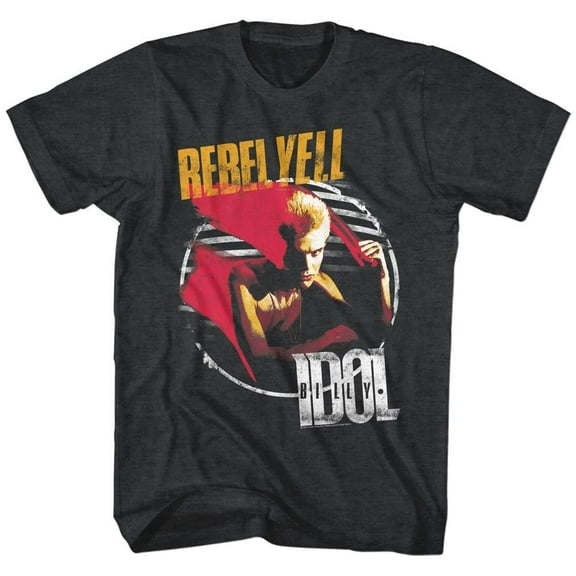 Billy Idol Rebel Yell Black Heather Adult T-Shirt Xlt