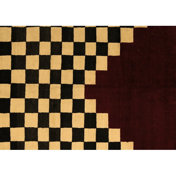 Ahgly Company Indoor Rectangle Abstract Brown Modern Area Rugs, 5' x 7'