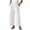 White, variant on Ruffle Wide Leg Pants for Women Trendy Elastic Waist Trousers Casual Straight Leg Lounge Pants with Pockets