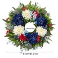 thumbnail image 3 of AZXY 24 Inch Patriotic Independence Day Wreath for Front Door, 4th of July Floral Wreath, Red White Blue Hydrangea Flower Wreath, Patriotic Decorations for Home Wall Mantel, 3 of 6
