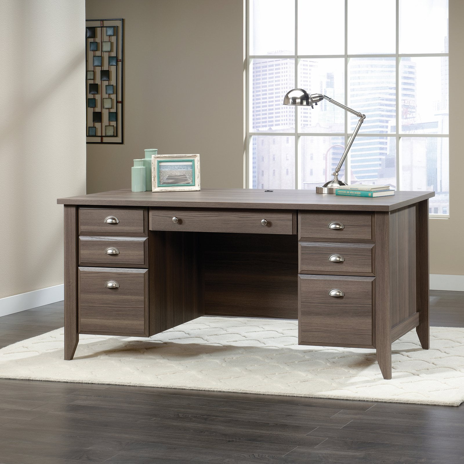 Sauder Shoal Creek Executive Desk Multiple Finishes