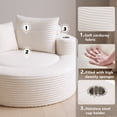 thumbnail image 6 of Leumius Oversized Round Chaise Lounge Sofa,Upholstered Lounge Chair with 2 Pillows and Cupholders,Boneless Sofa Couch with Memory Foam,Deep Seat Sleeper Chair for Living Room,No Assembly,White, 6 of 9