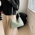 thumbnail image 4 of Bolso de mano de pana suave a cuadros para debajo del brazo, moderno, sencillo, de color liso, color verde, 4 of 5