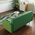 thumbnail image 3 of Green Leather Sofa with Solid Wood Base / Guarantee Stable and Stylish Seating, 3 of 5