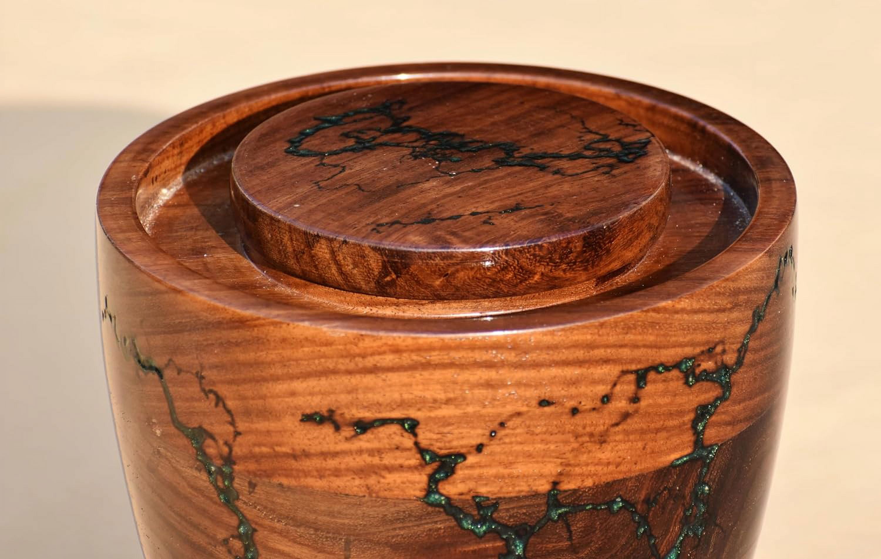 Rosewood Decorative urn Funeral Urn for Adult Pet Loss urn Memorial urn Wooden urn Box Lichtenberg Figure Resin urn for Ashes Cremation urn Urn for Human Ashes (Large up to 200 lb)