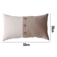 thumbnail image 2 of Funda de almohada para el hogar con costuras de rayas y botones en cuatro colores., 2 of 5