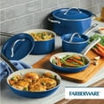 thumbnail image 4 of Farberware Vibrance 12 Pcs Ceramic Nonstick Cookware Set with Cooking Tools, Stainless Steel Handles, Dishwasher Safe and Oven Safe to 500°F, Blue, 4 of 15