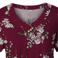thumbnail image 4 of Pompotops Haut/chemise à Manches Courtes Col en V Imprimé Mode Grande Taille pour Femmes Été Liquidation, 4 of 5