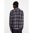 thumbnail image 3 of No Boundaries Boxy Fit Grunge Flannel Shirt with Long Sleeves, Men's XS-4XLT, 3 of 6