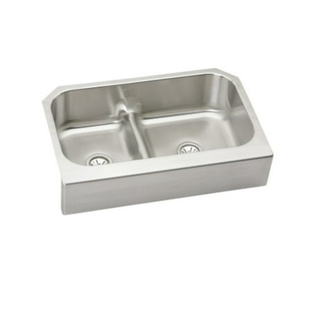 Elkay Eaqduhf3523l Gourmet Stainless Steel Double Bowl Apron Front Undermount Sink
