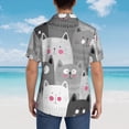 thumbnail image 6 of Balery Cats Group Print Men's Hawaiian Shirts Short Sleeve Beach Shirt Relaxed Fit Vacation Button Down Shirts-Large, 6 of 9