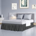thumbnail image 2 of PiccoCasa Brushed Microfiber Bed Skirts 16" Drop Ruffled Wrap Around, King Dark Gray, 2 of 7