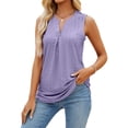 thumbnail image 2 of Lucakuins, camisetas sin mangas sueltas de verano para mujer, ojales de Color sólido ahuecados, chaleco sin mangas con cuello en V, camisola para discoteca Lucakuins  moda, 2 of 5