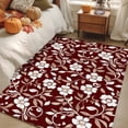 thumbnail image 4 of Red Flower Washable Area Rug 3 x 5 ft Country Retro Pastoral Floral Leaf Pattern , Soft Non Slip Rugs Stain Repellent Indoor Felt Carpet for Living Dining Room Bedroom Home Office, 4 of 9