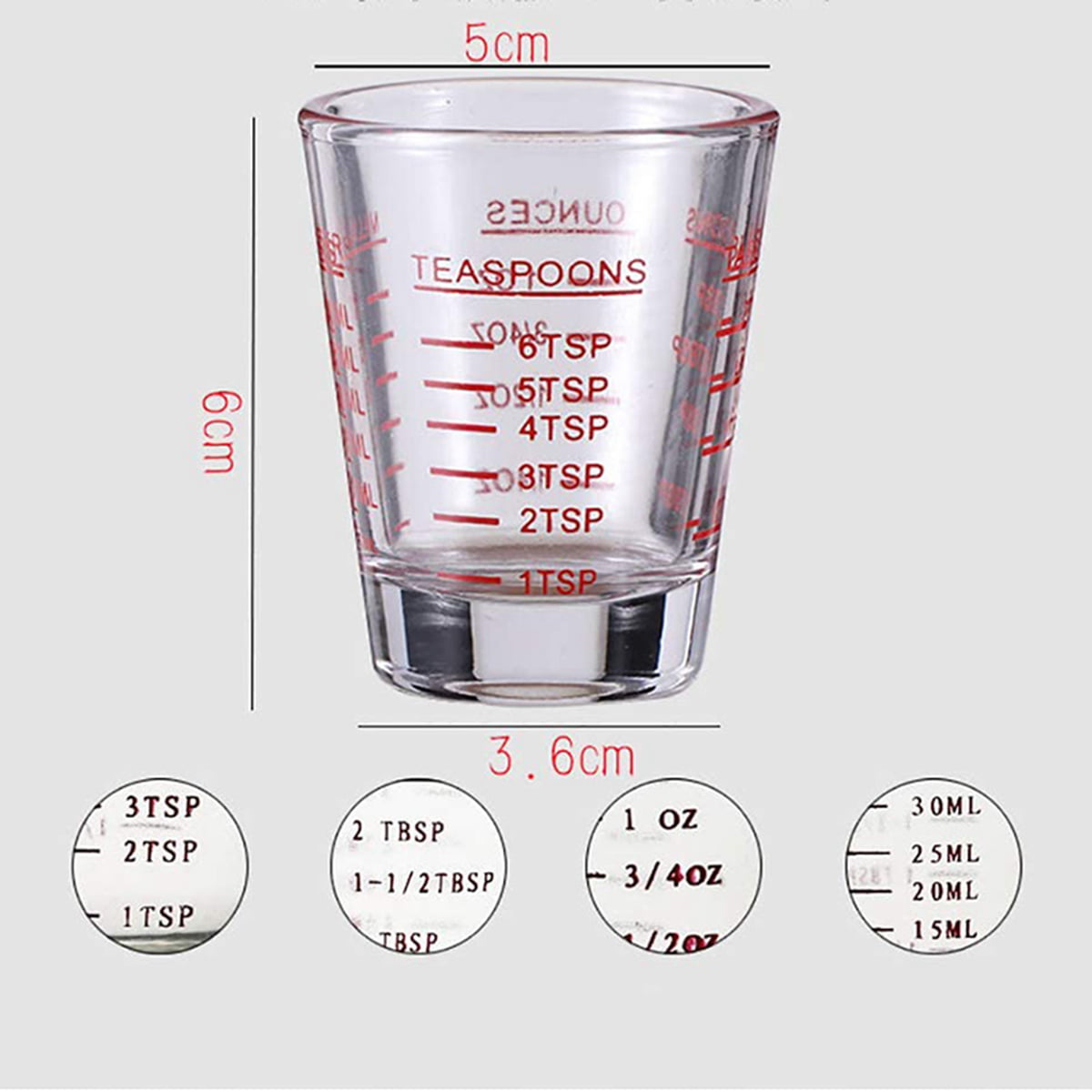 WHOLESALE LOT OF 12 Multi-Purpose Measuring 2 Tbsp1 Ounce Shot Glass