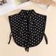 thumbnail image 3 of Blusa con cuello falso de lunares negros para mujer, cuello falso, algodón, 3 of 3