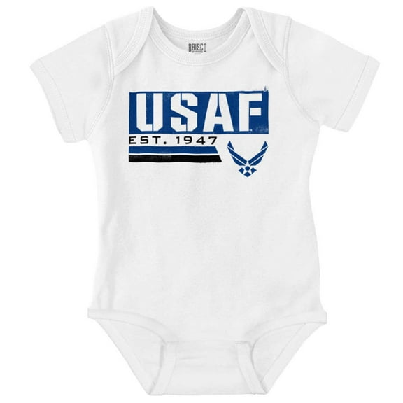 US Air Force USAF Est 1947 Logo Romper Boys or Girls Infant Baby Brisco Brands 18M