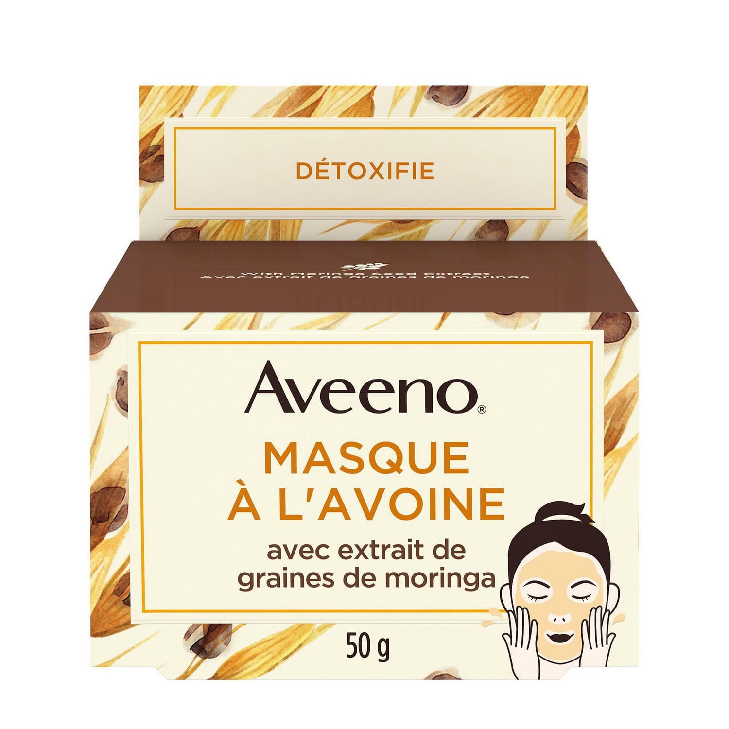 Aveeno Oat Mask, Vitamin E and Moringa Seed Extract, Detox Face Mask
