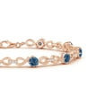 thumbnail image 2 of ANGARA Natural 3.2 ct London Blue Topaz and Diamond Infinity Link Bracelet in 14K Rose Gold for Women (Size-4mm) | November Birthstone Jewelry for Women | London Blue Topaz Bracelet, 2 of 8