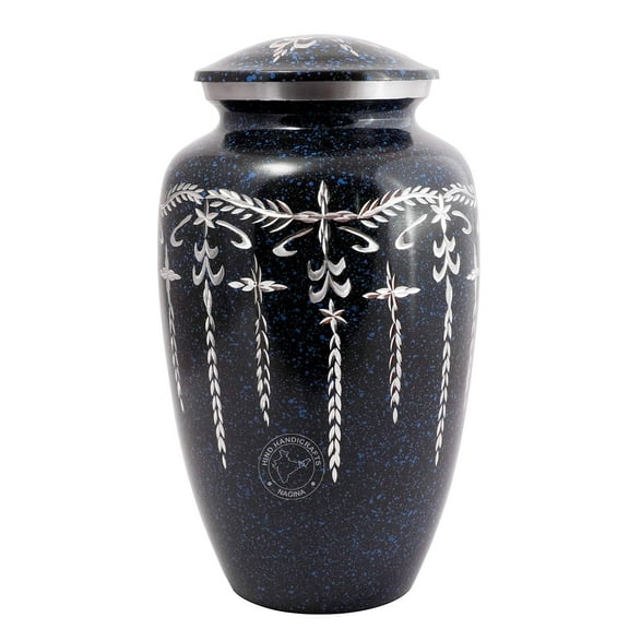 Aluminium Cremation Urn for Human Ashes Adult - Handcrafted Funeral Memorial Ash Storage Urn - Affordable Urn - Bag Included (6.5" x 6.5" x 10.5" - 200lbs or 91kg, Granite)