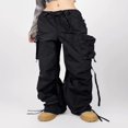 thumbnail image 4 of Pantalon Cargo pour Femmes à Taille Basse, Solide et Amples, avec Poches, 4 of 6