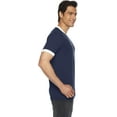 thumbnail image 2 of BB410W American Apparel Poly-Cotton Short-Sleeve Ringer Tee Navy White XL, 2 of 6