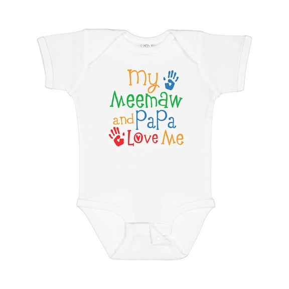 Inktastic Meemaw and Papa Love Me Boys or Girls Baby Bodysuit