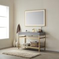 thumbnail image 6 of Funes 48" Single Sink Bathroom Vanity in Brushed Gold Frame Gray Top w/ Mirror, 6 of 8