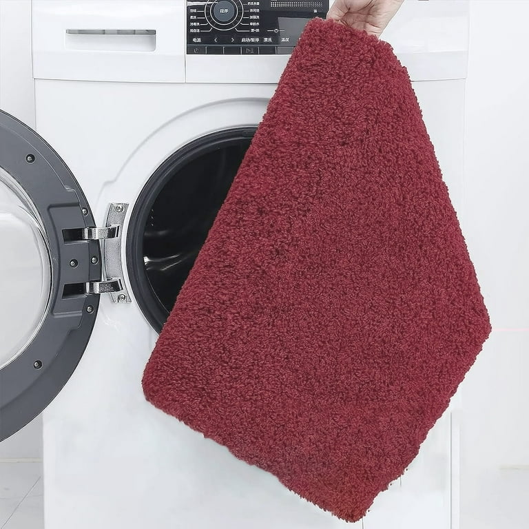 Suchtale Large Bathroom Rug Extra Soft and Absorbent Shaggy Bathroom Mat  (24 x 40, Red) Machine Washable Microfiber Bath Mat for