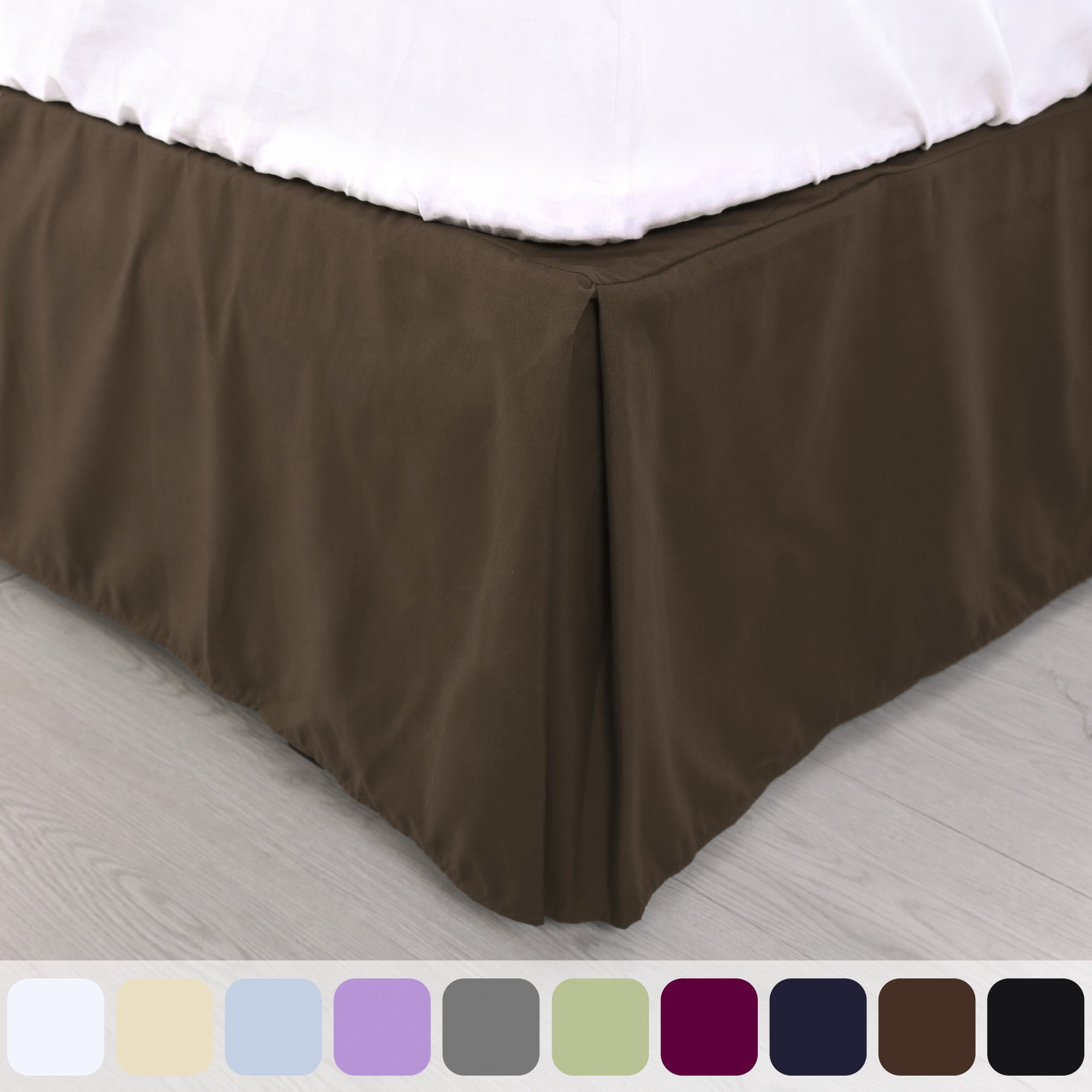 Pleated Bed Skirt Tailored Hotel Quality Bed Ruffle 14 Inch Full Pale