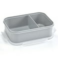 thumbnail image 2 of Mainstays Rectangle Gray BPA Free Food Storage Container with Airtight Seal, 2 Compartment, 2 of 5