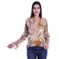 thumbnail image 4 of Moomaya Womens Collar Kurta Kurti Lace Detail Printed Full Sleeve Top Tunic, 4 of 6