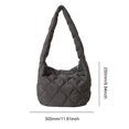 thumbnail image 4 of Bolso de mano para mujer, bolso Hobo hinchado, bolso de viaje informal con cremallera (gris), 4 of 8
