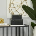 thumbnail image 2 of CosmoLiving by Cosmopolitan Geometric Black Glass Decorative Box with Hinged Lid, 2 Count, 2 of 8