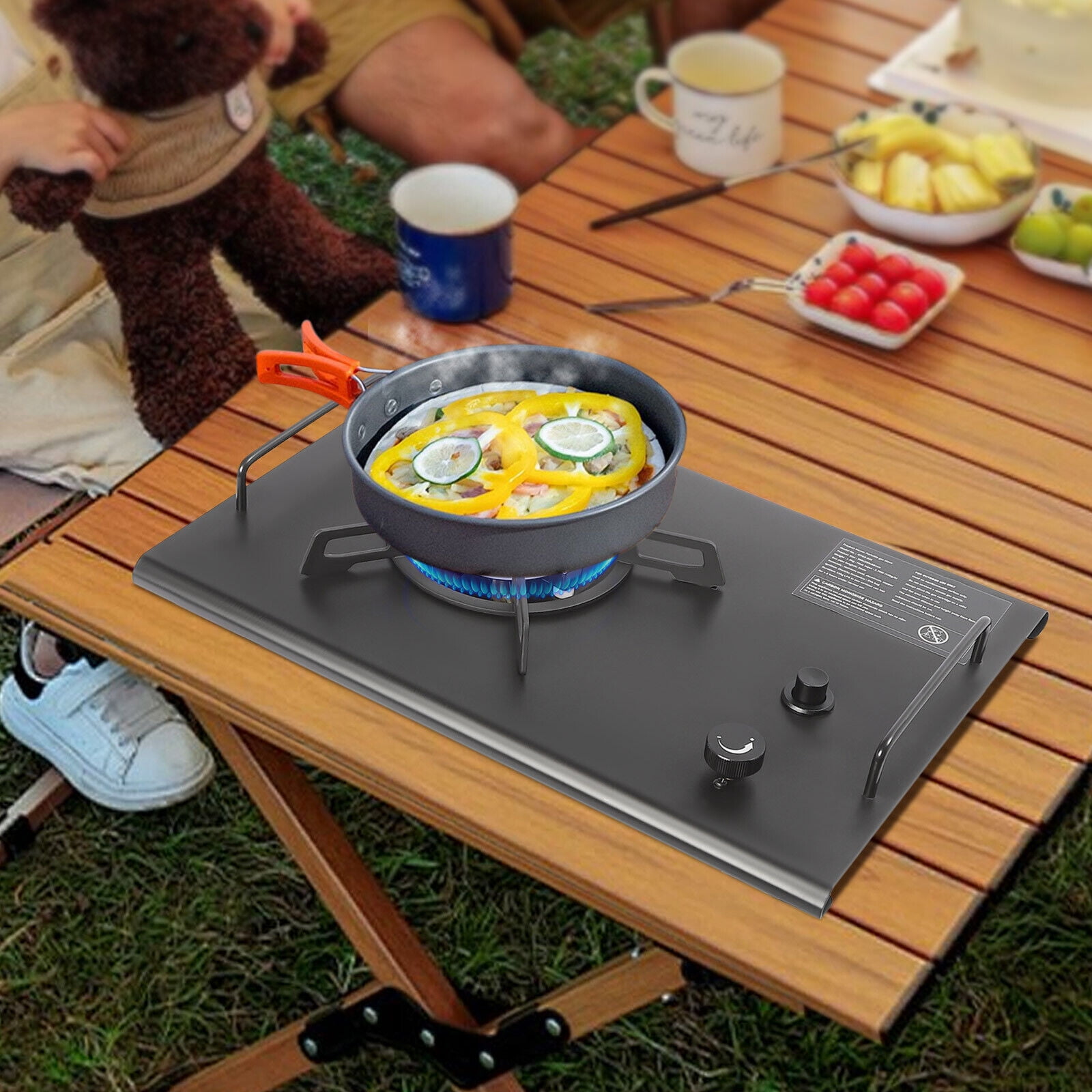 Denest Portable 13,648 BTU Gas Stove, Stainless Steel, Single-Burner, Camping Stove