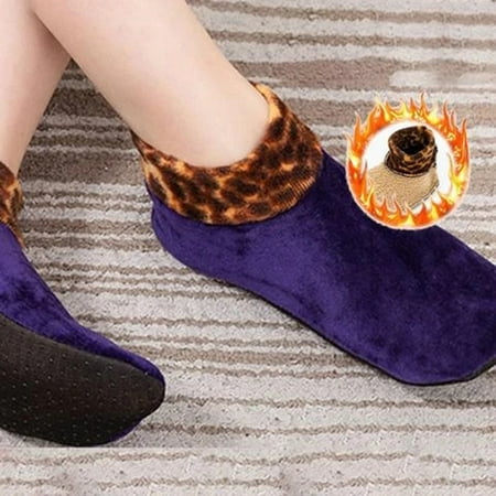 

Leylayray Compression Socks For Women Women s Winter Warm Leopard Bed Non Slip Home Indoor non-slip thermal socks