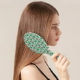 thumbnail image 2 of Light Blue Christmas Santa and Tree Pattern Hair Brush,Girls Detangling Hair Brush,Glide Through Tangles with Ease for Wet & Dry Hair,8.8"X2.8", 2 of 7