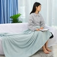 thumbnail image 5 of PiccoCasa Plush Flannel Fleece Blanket Decoration Blankets for Bed or Sofa Aqua 70"x78", 5 of 6