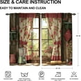 thumbnail image 3 of dinii Rose Kitchen Curtains Cafe Curtains for Bathroom Dining Room Living Room Pocket Window Drapes 2 Panels Set 28"x36", 3 of 5